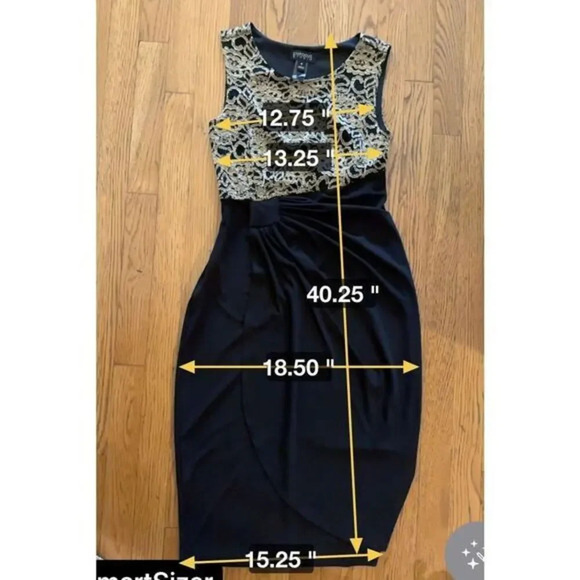 Enfocus Black Lace Sheath Cocktail Formal Dress Size 4 - Picture 4 of 4